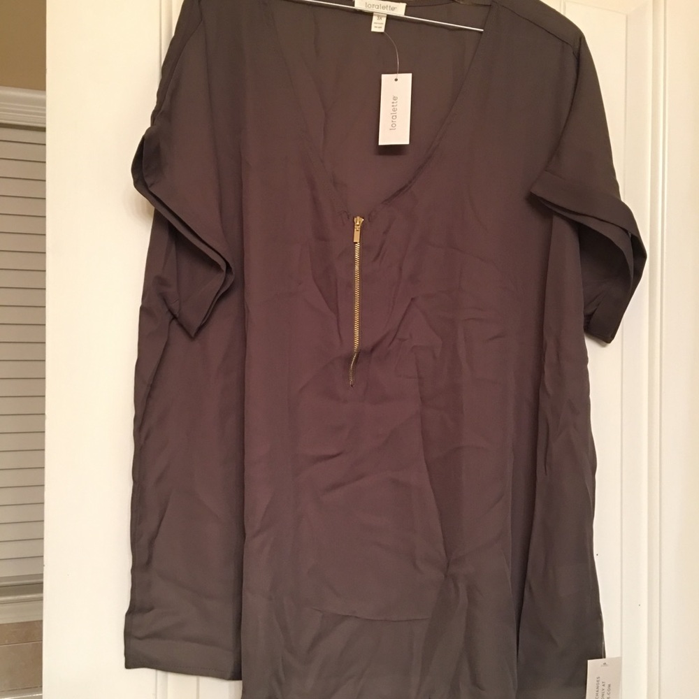 Zip front blouse